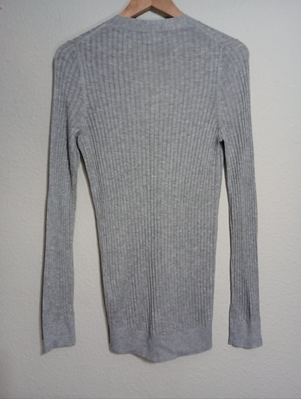 R Label Ribbed Knit Washable Cashmere Blend Button Front Cardigan - Picture 2 of 7